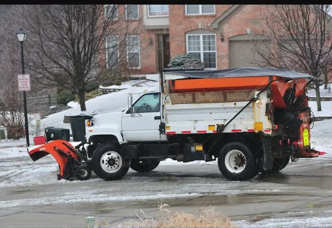 A Snowplow Salt truck